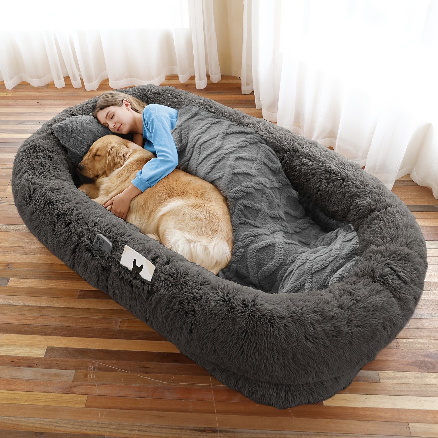 Cozy Faux Fur Pet Lounger